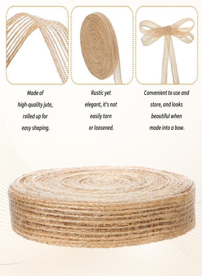 Eldraqth 2 Rolls Burlap Ribbon, 1/2 Inch X 10 Yards Natural Jute Ribbon Brown Ribbons for Crafts, Gift Wrapping, Big Bow, Wreath, Tree, Weddings, Parties, Outdoor Decoration, Thanksgiving, Christmas - Image 3